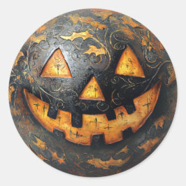 Adesivo Redondo Abóbora Sorridente