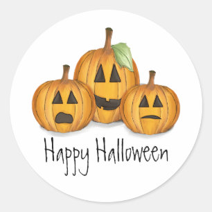 Adesivo Redondo Abóboras de Halloween Lindas e Caprichosas