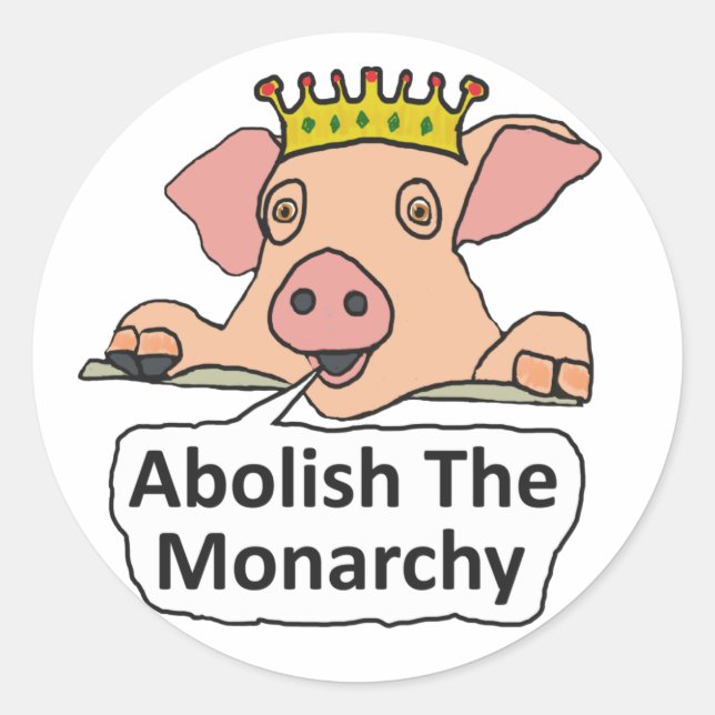 Adesivo Redondo Abolir A Monarquia (Frente)