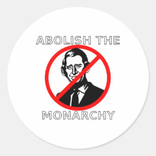 Adesivo Redondo Abolir a Monarquia - Rei Charles