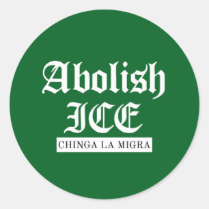 Adesivo Redondo Abolir ICE – Declaração de Protesto Gótico