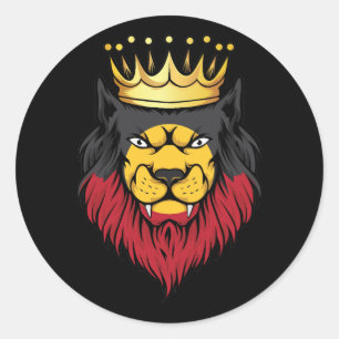 Adesivo Redondo Aborigine Lion King Flag