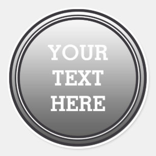 Adesivo Redondo ABOTOE EM VOLTA do cinza & do preto + seu texto