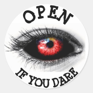 Adesivo Redondo Abra se ousar, Scary Eyeball Sticker