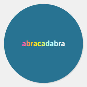 Adesivo Redondo Abracadabra - Citação Mágica Divertida e Legal