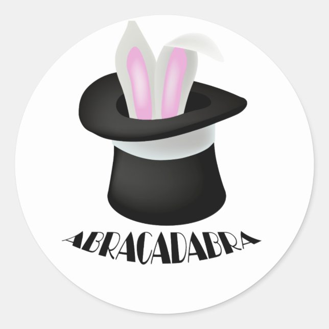 Adesivo Redondo Abracadabra Magic Bunny (Frente)