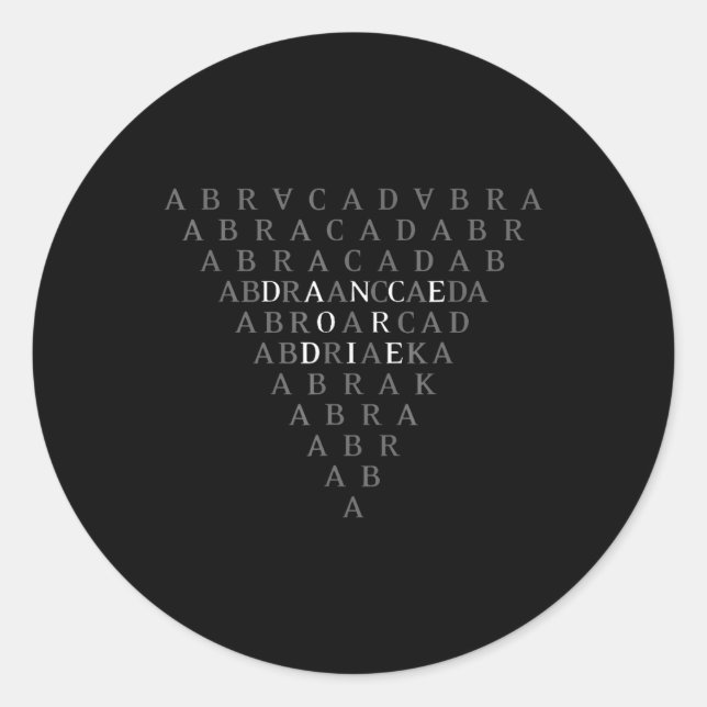 Adesivo Redondo Abracadabra Vintage Gothic Para Homens (Frente)