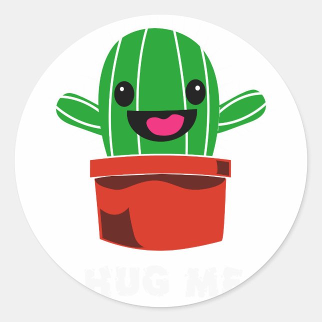 Adesivo Redondo Abraçar-me - Cactus (Frente)