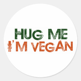 Adesivo Redondo Abraçar-Me Sou Vegan