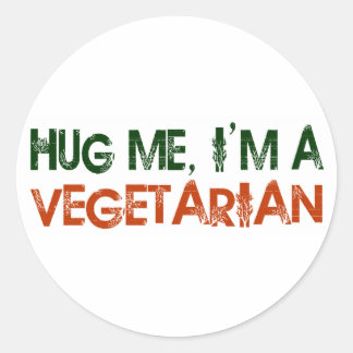 Adesivo Redondo Abraçar-Me Sou Vegetariano