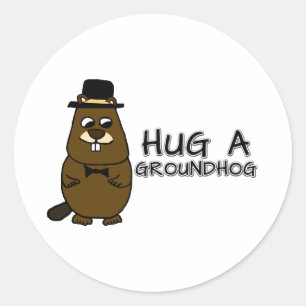 Adesivo Redondo Abraçar uma marmota