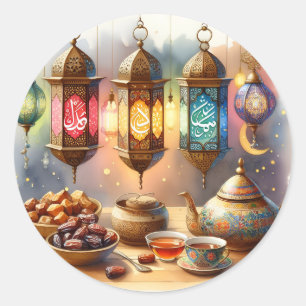 Adesivo Redondo Abrace o espírito do Ramadã