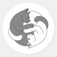 Abraço de gato branco e preto - Escolha a cor de f