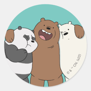 Adesivo Redondo Abraço do Grupo Bare Bears
