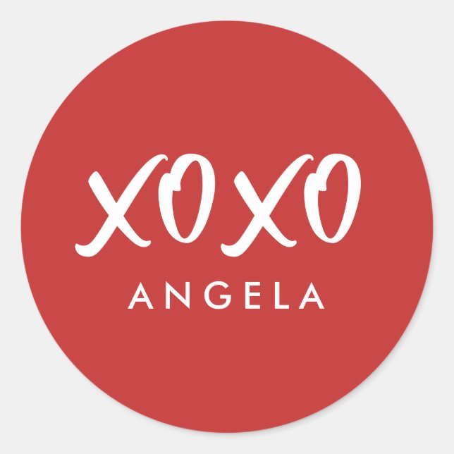 Adesivo Redondo Abraços e beijos personalizados (Frente)