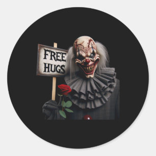 Adesivo Redondo Abraços Gratuitos Palhaços Namorados Halloween Hor