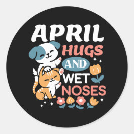 Adesivo Redondo Abraços, Narizes Molhados e Primavera - Pet Reprod