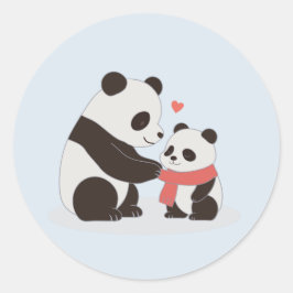 Adesivo Redondo Abraços Quentes, Panda Amor