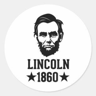 Adesivo Redondo Abraham Lincoln 1860 - Abe - America Sil