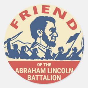 Adesivo Redondo Abraham Lincoln Brigade Crachá Emblem