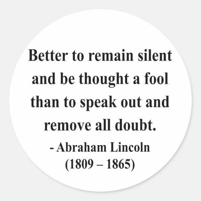 Adesivo Redondo Abraham Lincoln Citação 15a (Frente)