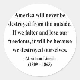 Adesivo Redondo Abraham Lincoln Cotação 1a