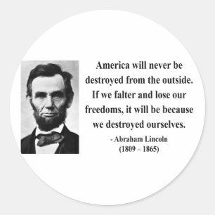 Adesivo Redondo Abraham Lincoln Cotação 1b