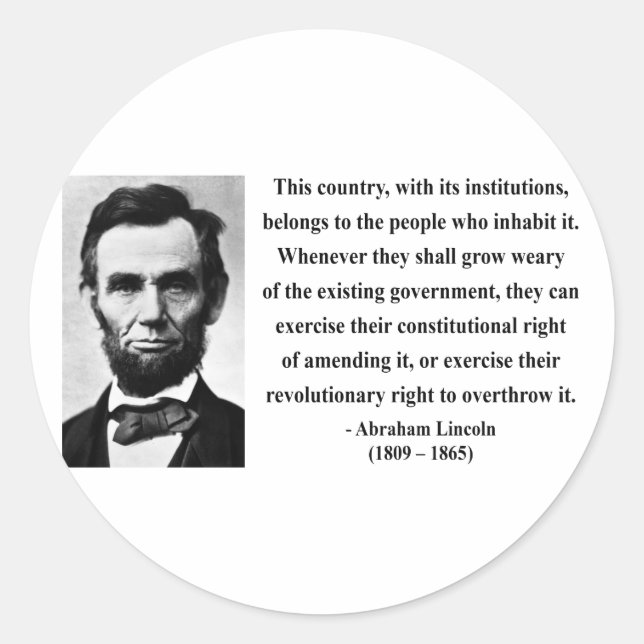 Adesivo Redondo Abraham Lincoln Cotação 9b (Frente)