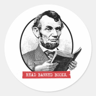 Adesivo Redondo Abraham Lincoln Lê Livros Banidos
