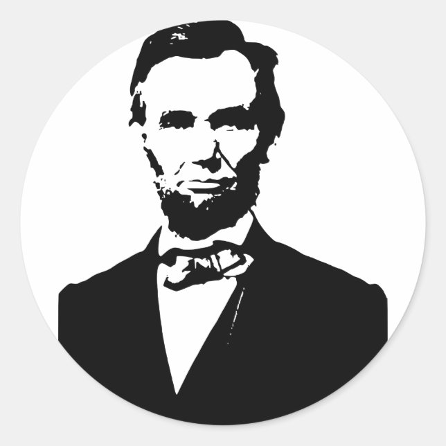 Adesivo Redondo Abraham Lincoln Presidente EUA Estados Unidos (Frente)