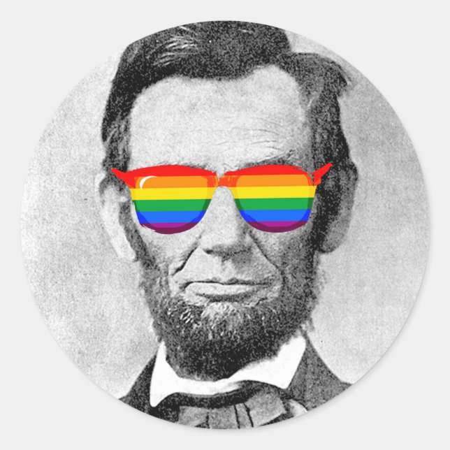 Adesivo Redondo Abraham Lincoln Pride (Frente)