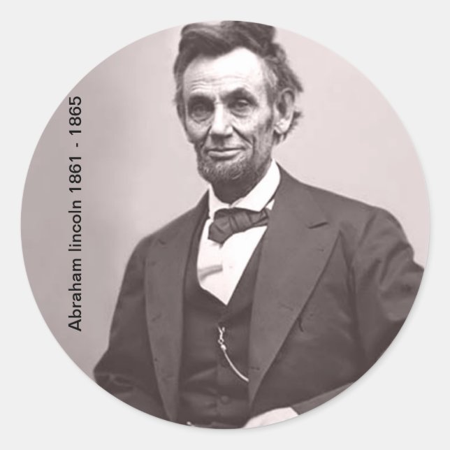Adesivo Redondo Abraham Lincoln Sticker (Frente)