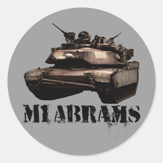 Adesivo Redondo Abrams M1 (Frente)
