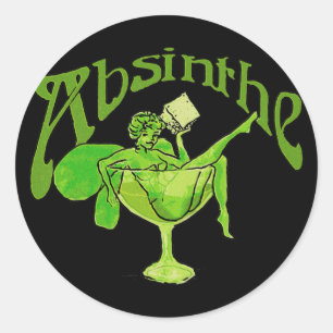 Adesivo Redondo Absinthe Girl In Glass