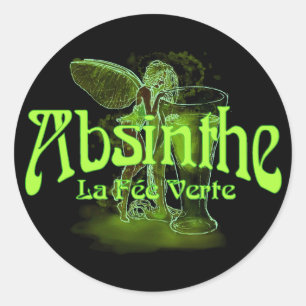Adesivo Redondo Absinthe La Fee Verte Fairy Com Vidro