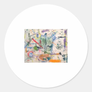 Adesivo Redondo Absrtact Painting Jeff Hankamer Artjunkhaus Art
