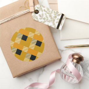 Adesivo Redondo Abstração Geométrica Quadrada 9