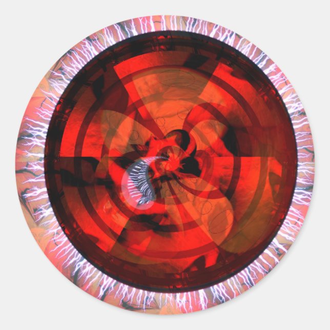 Adesivo Redondo Abstracdelica nº 004 Sticker (Frente)