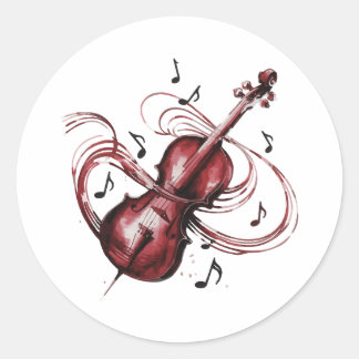 Adesivo Redondo abstract violin