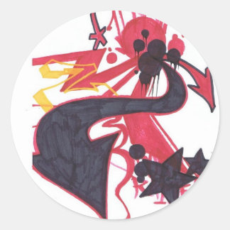 Adesivo Redondo Abstrato