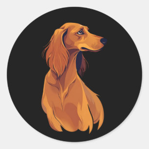 Adesivo Redondo Abstrato Afghan Hound Art