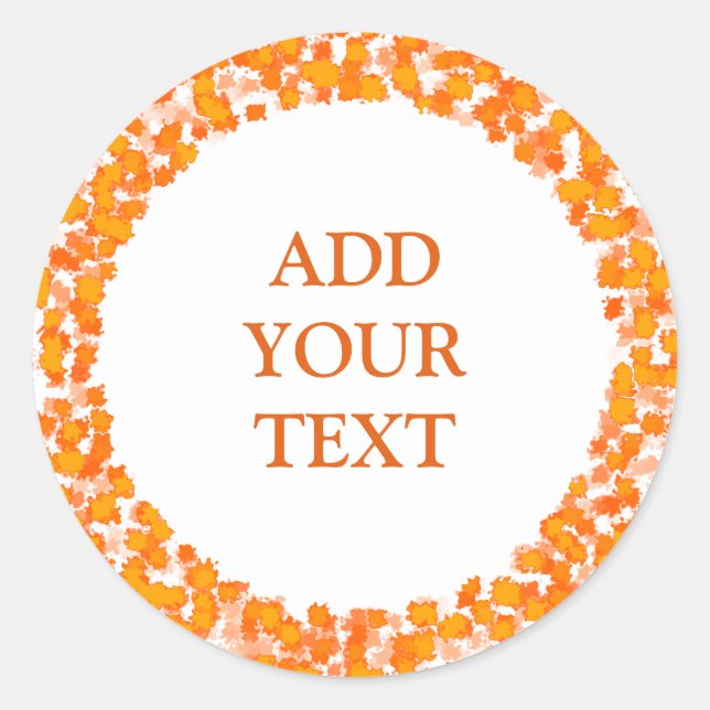 Adesivo Redondo Abstrato Art Design de outono Foliage DIY (Frente)
