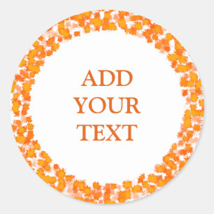 Adesivo Redondo Abstrato Art Design de outono Foliage DIY