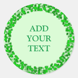 Adesivo Redondo Abstrato Art Design Verde Foliage DIY