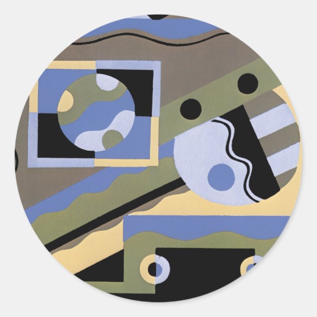 Adesivo Redondo Abstrato Art em geometria (Frente)