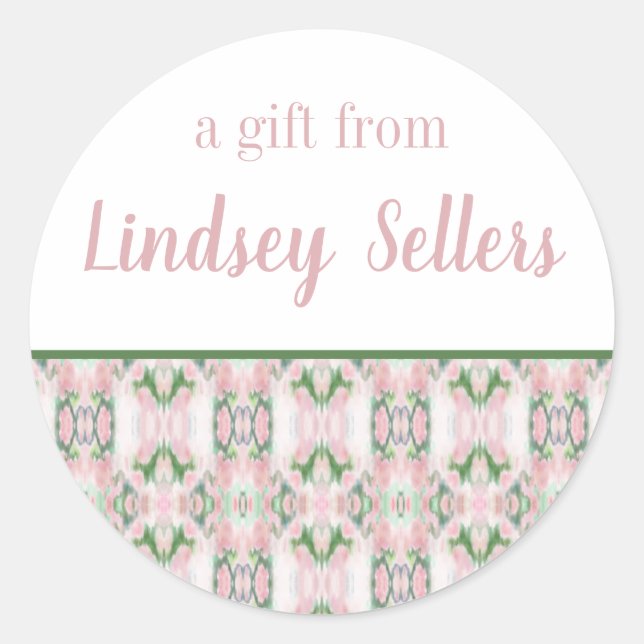 Adesivo Redondo Abstrato Art Personalizado para Presentes (Frente)