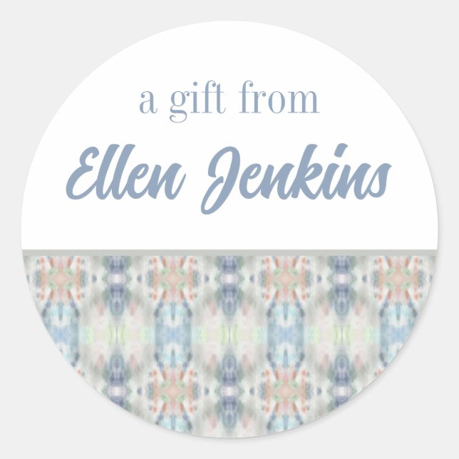 Adesivo Redondo Abstrato Art Personalizado para Presentes (Frente)