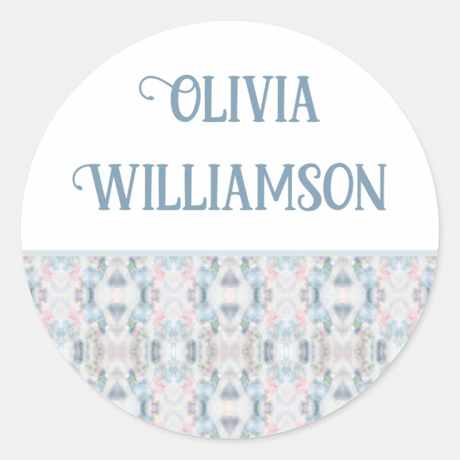 Adesivo Redondo Abstrato Art Personalizado para Presentes (Frente)