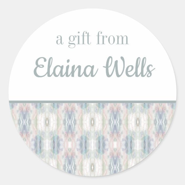 Adesivo Redondo Abstrato Art Personalizado para Presentes (Frente)