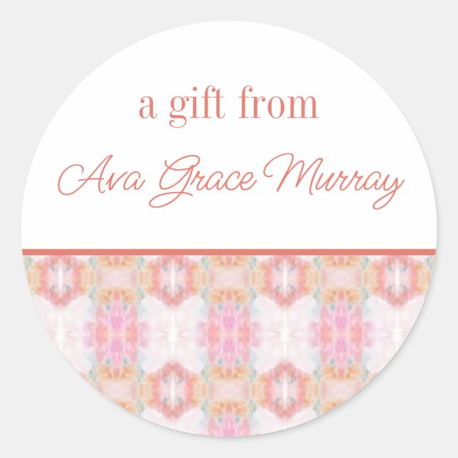 Adesivo Redondo Abstrato Art Personalizado para Presentes (Frente)